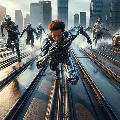 metallic rooftop in an urban setting